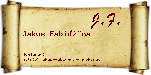 Jakus Fabiána névjegykártya